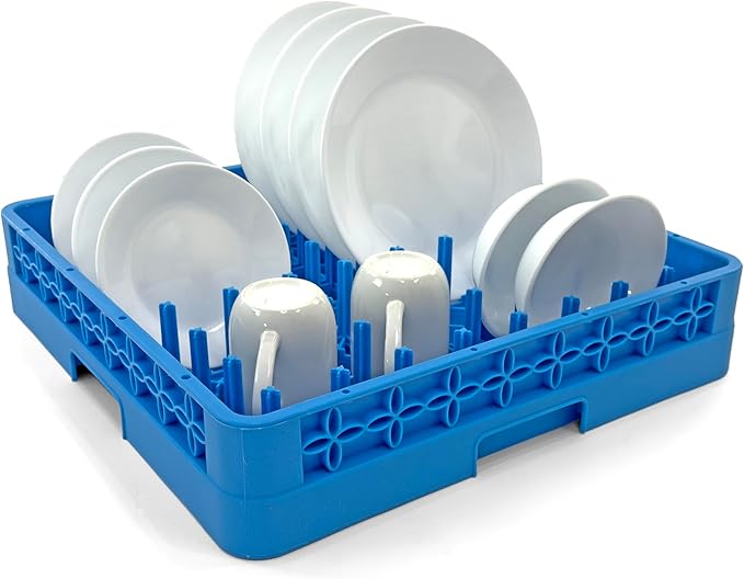Peg Plate Rack for Commercial Dishwasher | Full Size Tray Rack | Polypropylene | Blue