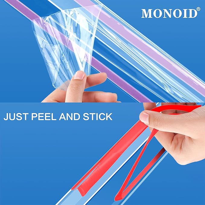 2PCS Clear Self-Adhesive Night Stand Corner Protectors，Corner Guards & Edge Protector for Wall Door Frame Cabinet Baseboard & Door, Table, Stair (16" X 1.18")