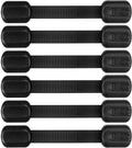 Baby Proofing Safety Cabinet Locks - Child Proof Latches for Drawer Cupboard Dresser Doors Closet Oven Refrigerator - Adjustable Childproof Straps by Oxlay - Black - 6 Pack