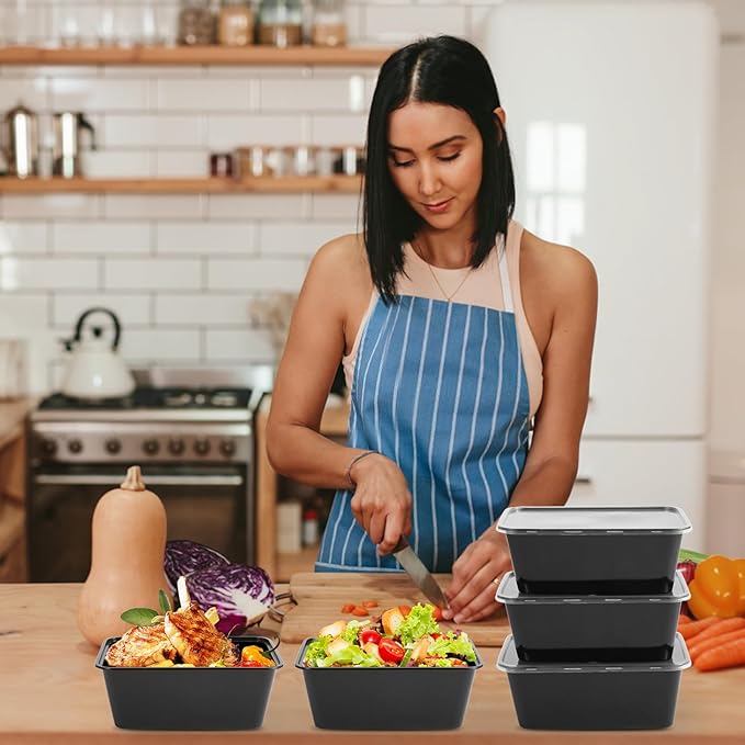 10Pack 28oz Meal Prep Containers Disposable Food Storage Containers with Lids, 1-Compartment Reusable Food Storage Plastic Stackable To Go Boxes Microwave, Freezer, Dishwasher Safe