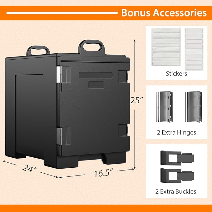 COSTWAY Catering Food Warmers, Hot Boxes Catering for 5 Full-Size Pan, 81 Quart Capacity, Stackable Design, Handles, Portable Insulated Food Carrier for Family Gathering, Canteen, Restaurant, 2