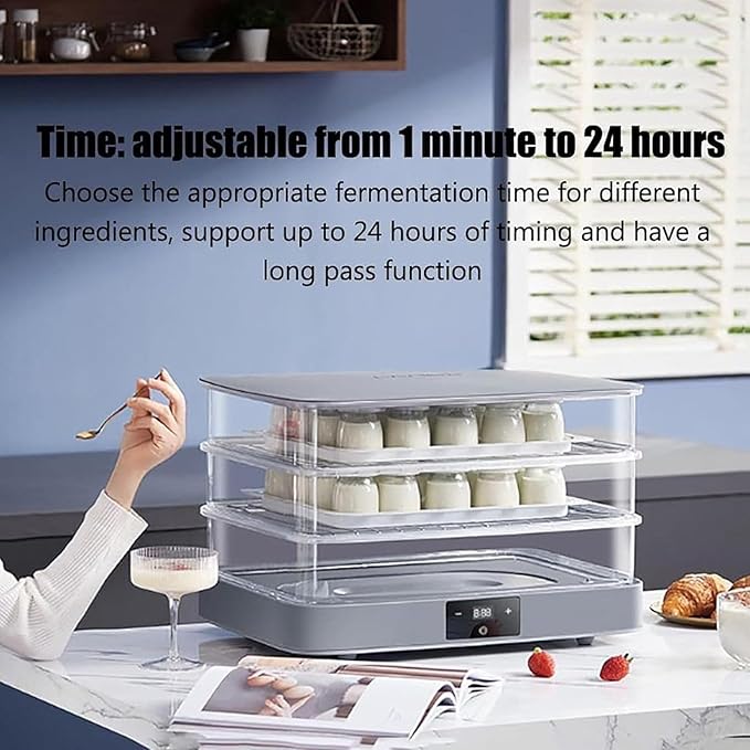 40L Bread Proofing Box, Electric Dough Proofer Machine for Home Use, 450mmx330mm Large Size Inner Cavity, Adjustable Temperature +Timing(1min-24h),Automatic Humidity Control
