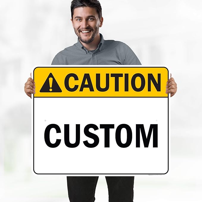 Custom Caution Sign, Ansi Sign, Osha Compliant, 24x30 Inches, Rust Free .063 Aluminum, Fade Resistant, Made in USA by My Sign Center