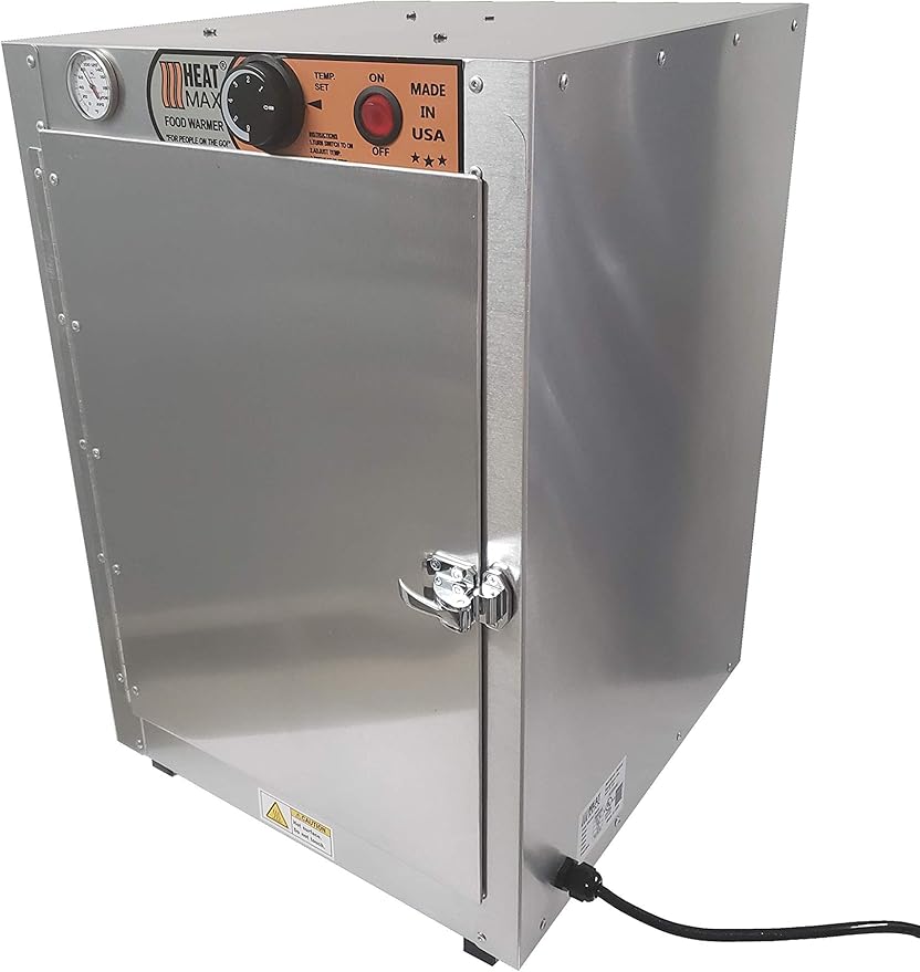 HeatMax 16x16x24 Small Hot Box Food Warmer- The Original and The Best - with an Interior usable Shelf Space of 13 x 15.5 inch. for Half Size Disposable Pans, BBQ, Pizza, Any hot Food