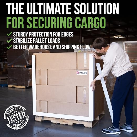 Extra-Wide 48" x 3" x 3" Reinforced Cardboard Edge Protectors (Pack of 36) – 0.16" Standard-Duty Thickness – Cardboard Edge Protectors for Shipping – American Quality Pallet Edge Protector