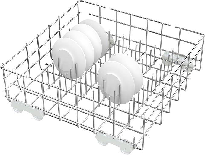 Upgrade W10311986/W10380384 Dishwasher Lower Dishrack Designed for Whirlpool Dishwasher Rack Parts WDT750SAHZ0 WDTA50SAHZ0 WDT970SAHZ0 WDT780SAEM with WP3376961 Wheels Dishwasher Bottom Rack