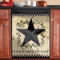 Black Prim Barn Star and Wreath Dishwasher Cover Decorative Magnet Dishwasher Covers for The Front Dishwasher Door Magnet Cover Sticker for Dishwasher Magnetic Dishwasher Cover Panel Decals Kitchen