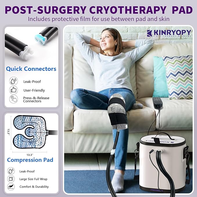 Cold Therapy Machine with Programmable Timer, Portable Ice Machine for Knee After Surgery (Small Pad+Machine)