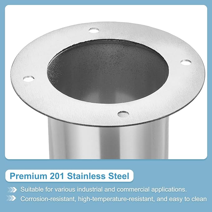 PATIKIL 3.5" Duct Connector Flange, Straight Pipe Exhaust Flange Stainless Steel Pipe Hose Duct Collar for Heating Cooling Ventilation HVAC System