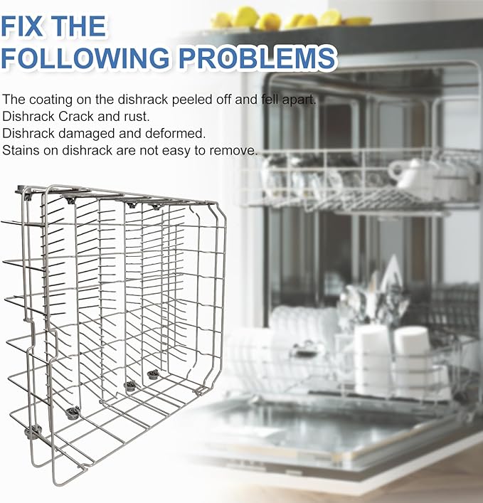 【2026 UPGRADED】DD82-01384A Dishwasher Lower Rack Replacement Parts Fit for Samsung Dishwaher DW80R2031US, DW80R2031UG, DW80N3030US, DW80N3030UB, DW80N3030UW, DW80M2020US