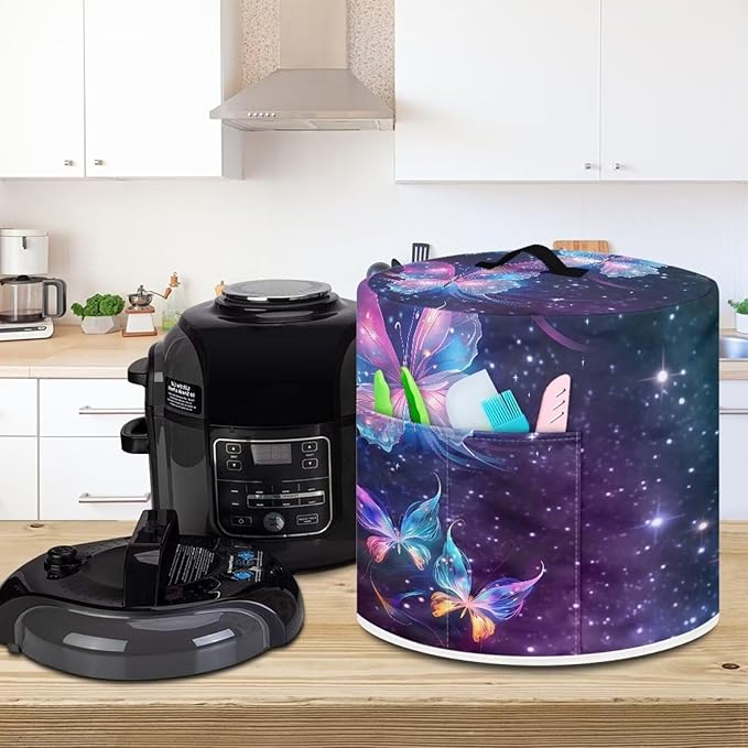 Colorful Butterfly Kitchen Appliance Cover Pressure Cooker Cover Hand Washable Foodi Cover Dust Cover Slow Cooker Bag Decorations for Kitchen Utensils