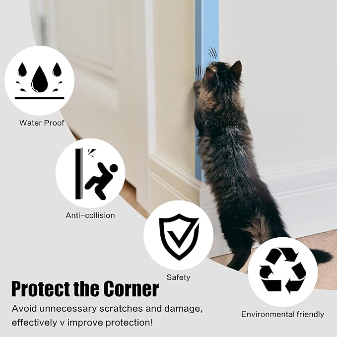 Blue Corner Protectors, 2-Pack Self-Adhesive Wall Guards for Baby Safety, Furniture Edge Protection (100cm)