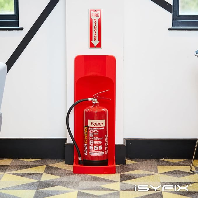 iSYFIX Fire Extinguisher Reflective Signs – 5 Pack 4x12 Inch – 40 mil Thick Polystyrene Plastic, Laminated for Ultimate UV, Weather, Scratch, Water & Fade Resistance, Indoor & Outdoor