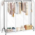 Garment Rack Cover waterproof ransparent Clothes Rack Cover, PEVA Dustproof Wardrobe Hanging Protector Rack Organizer with 2 Smooth Zipper(60 * 20 * 60inch)