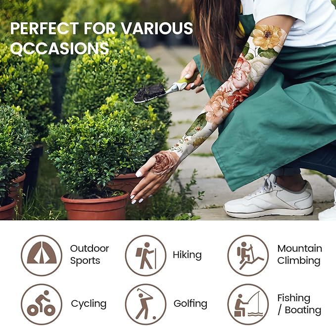 Gardening Sleeves Farm Sun Protection Arm Cooling Sleeves Thorn Proof Garden for Women Men with Thumb Hole