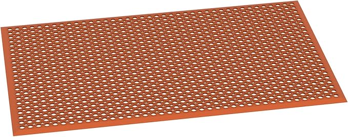 ROVSUN Rubber Floor Mat with Holes, Anti-Fatigue/Non-Slip Drainage Mat, for Industrial Kitchen Restaurant Bar Bathroom Utility Garage Pool Entry Door Mat, Indoor (36'' x 60'' Red 2Pcs)