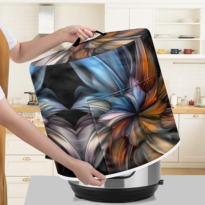 Boho Floral Pressure Cooker Cover for Women Dust-proof Cover for Rice Cooker Air Fryer Kitchen Appliance Covers with Top Handle and Pocket Home Kitchen Decor Gifts for Friends
