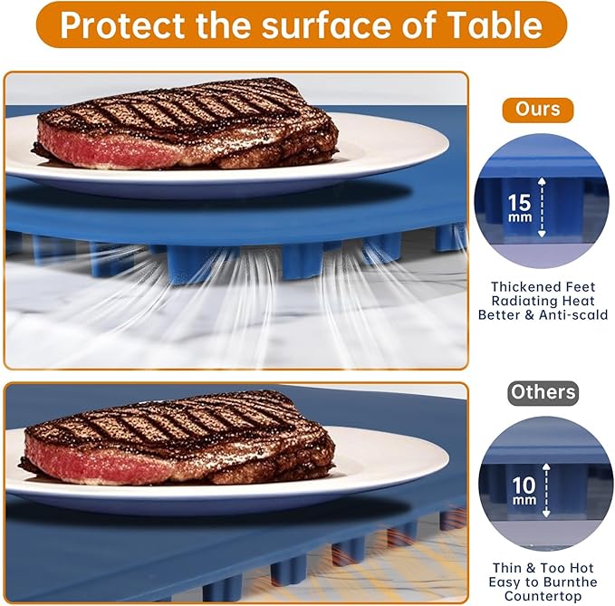 Food Warming Mat - Fast Heating Silicone Electric Warming Tray with 9 Level Temperature, Raised Feet Protects Table, Roll Up Buffet Hot Plates Heat Pad, Portable Food Warmer for Parties Home Travel