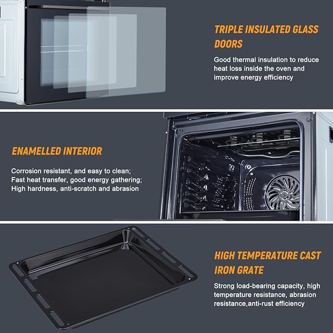 24 in Built-in Steam Oven,70 L Smart Wall Oven with LED Display,1°C Precision,Air Fry,Energy Saving