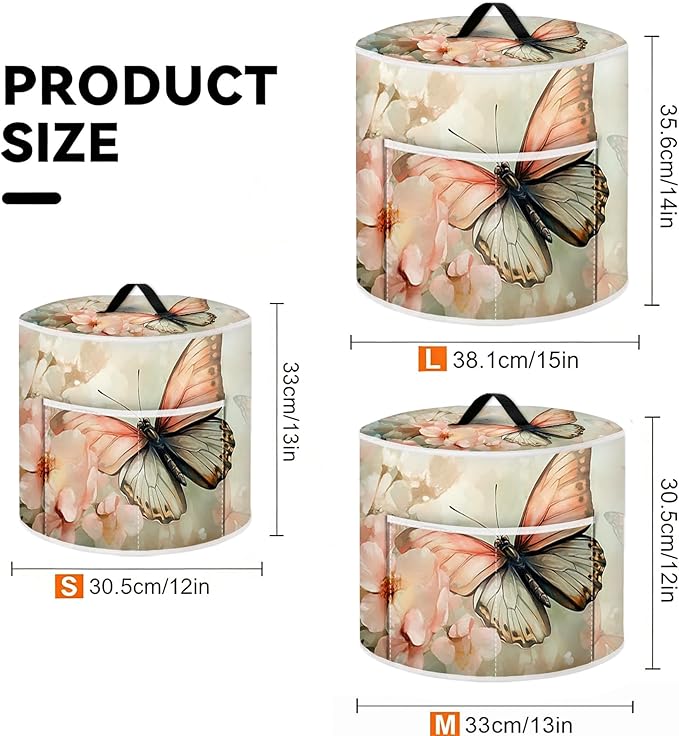 Air Fryer Dust Cover with Top Handle and Storage Bag, Compatible with Rice Cookers, Pressure Cookers, Slow Cookers and Air Fryers, Available in 3-Quart, 6-Quart and 8-Quart Sizes.