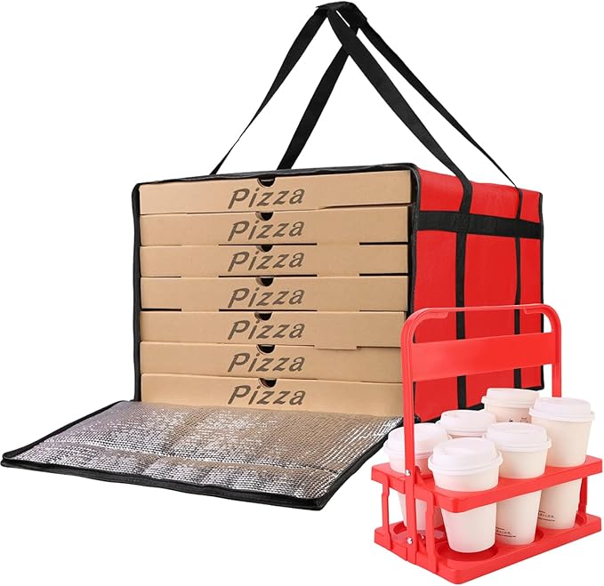 Bodaon Insulated Bag-Pizza Bags for Delivery & Plastic Portable Drink Carrier，20"x 20"x 14"Doordash Warmer/Hot Food BCarrier Box，Termicas/Warming/Heat Carrying out Insulation Large Bag, Keeping Cooler