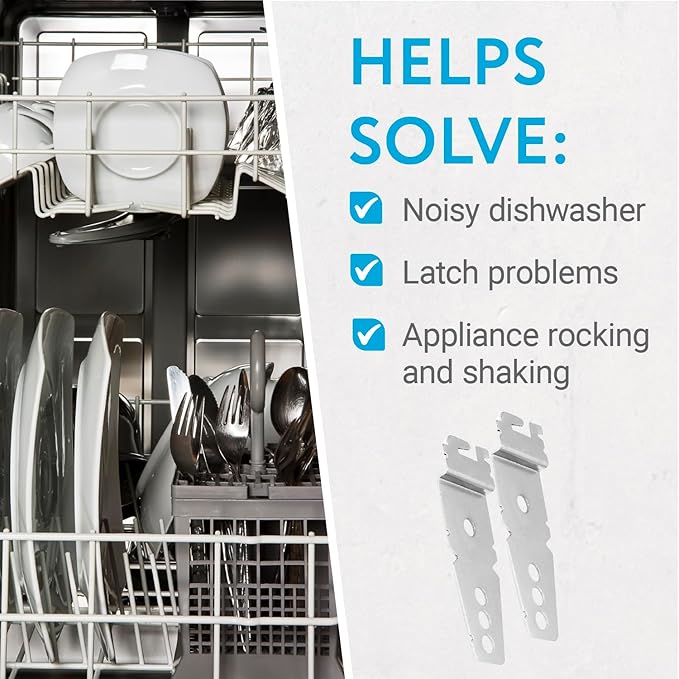 IMPRESA Undercounter Dishwasher Bracket Replacement - Easy Installation & Mounting Bracket - Durable Galvanized Steel & Dishwasher Anchor Clips - Pack of 2, 3 in x 1 in