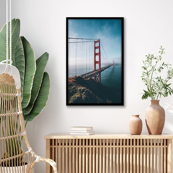 Americanflat 14x22 Picture Frame with Polished Plexiglass - Streamline Collection - Thin Border Picture Frame for Wall Display - Hanging Hardware Included - Black