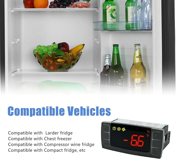 XR02CX-4N1F1 Dixell Temperature Controllers Refrigerator Digital Thermostat Controller for Fridges Freezers Heating Appliances 120V/50-60Hz with 1 NTC Probe