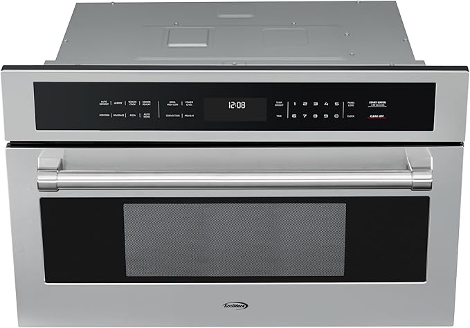 KoolMore 30 in. Built-in Microwave with Convection Oven and Air Fryer, 1000W Power with 10 Levels, UL Listed and 1.6 cu. ft. Capacity in Stainless-Steel (KM-CWO30-SS)