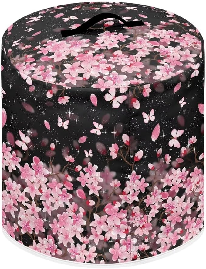 Pink Flower Air Fryer Cover - Pink Butterfly - 6 Qt - Instant Pot Accessories - Rice Cooker Cover - Portable - CZ45