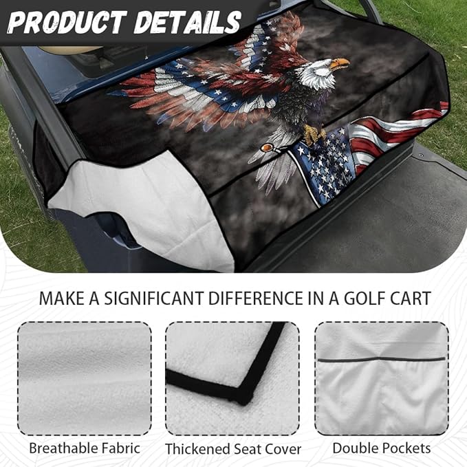 Golf Cart Seat Cover Cushion Designed for All Weather Outdoor Use, Featuring Waterproof Layer and Non-Slip Backing