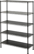 SafeRacks - NSF Certified Storage Shelves, Zinc, Heavy Duty Steel Wire Unit with Adjustable Feet, Garage or Bakers Rack, Kitchen, Pantry Shelf - (36"x14"x60" 5-Tier) (Black)