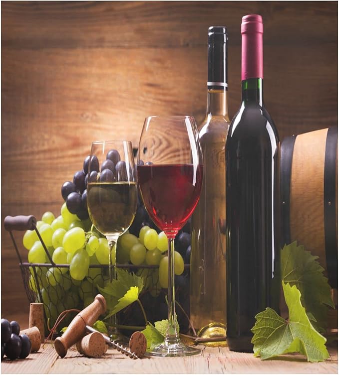 Dishwasher Magnet Cover Red Wine Grapes Wooden Magnetic Refrigerator Sticker Decorative Front Door Vinyl Panel Cabinet Decal Fridge Appliance