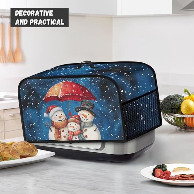 Snowman Clover Crock Pot 6-8 Quart Slow Cooker Cover Dust Cover Slow Cooker Bag Dust Covers for Kitchen Appliances Dust Resistant Decor Kitchen Utensils for Saint Patrick's Day