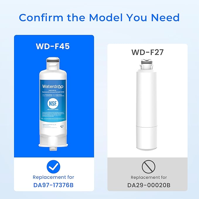 Waterdrop DA97-17376B Replacement for Samsung® HAF-QIN Refrigerator Water Filter, HAF-QIN/EXP, RF28R7201SR, RF28R7351SG, WD-F45