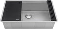 Ruvati Hex Bottom 33-inch Workstation Scratch Resistant Embossed Texture Kitchen Sink Stainless Steel - RVH8633