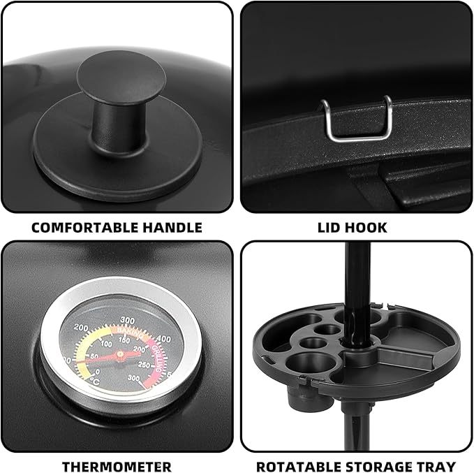 Electric Grill Outdoor/Indoor,Portable BBQ Grill with Nonstick Surface,200 Square Inches Indoor Electric Barburcue Grill with Adjustable Heat,Stand/Tabletop,for Patio/Yard/Home(Black)
