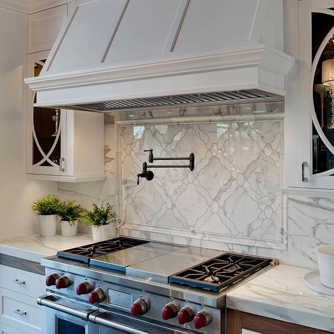 Akicon Range Hood Insert 42 Inch, 1200 CFM Built-in Kitchen Hood with 4 Speeds, Ultra-Quiet Stainless Steel Ducted Vent Hood Insert with Dimmable LED Lights and Dishwasher Safe Filters