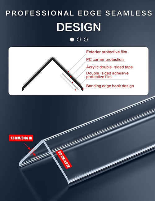 12PCS Clear Self-Adhesive Wall Corner Protectors，Corner Guards & Edge Protector for Wall Door Frame Cabinet Baseboard & Door, Table, Stair (48" X 1.0")
