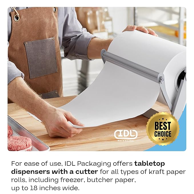 Freezer Paper Roll 36" x 13200" (1100 feet) - USA-made Large White Paper for Freezing Food, Meat & Fish - Freezer Material with Special Coating-Strong Barrier Against Air and Moisture by IDL Packaging