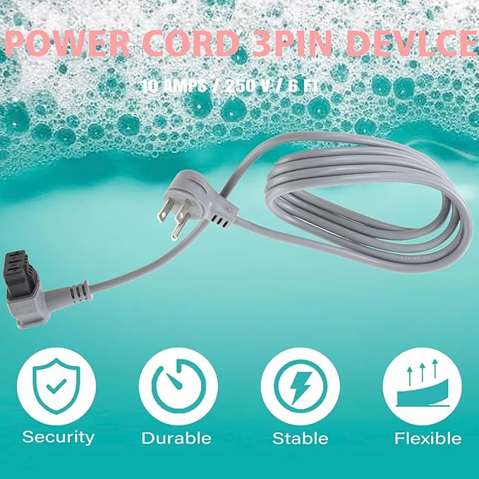 00752018 for Bosch Dishwasher Power Cord Plug and Junction Assembly Equipment, Fits Bosch 300/500/800 Series Dishwashers, Replacement for Bosch SMZPC002UC Dishwasher Power Cord