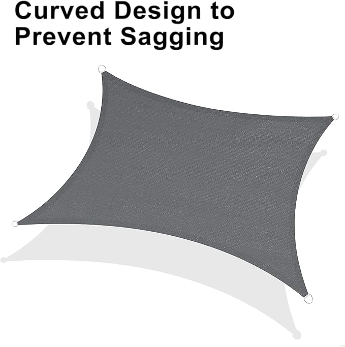 LOVE STORY Custom Size 7' x 10' Dark Grey Sun Shade Sail Canopy Commercial Rectangle Sail Shade Fabric for Patio Garden Backyard Pool (Customized)
