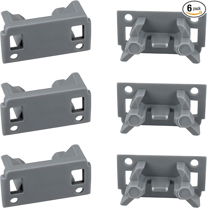 W10195622 Dishwasher Rack Stop Clip 6 Pack Dishrack Slide Rail Clips Fits for Whirl-pool Ken-more Replaces AP4566222 PS11750071