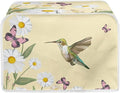 Hummingbird Daisy Butterfly Print 2 Slice Toaster Cover for Kitchen Small Appliance Universal Size Dustproof Fingerprint Protectors