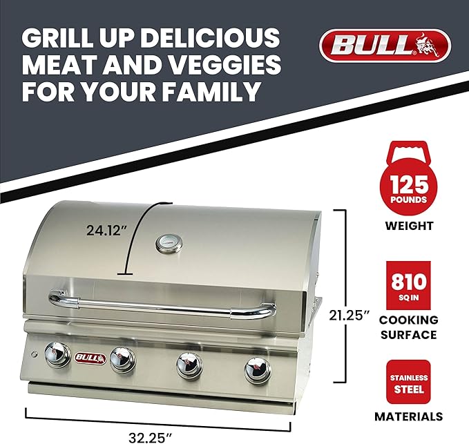 Bull Lonestar Select 30-Inch Built-In Grill (BG-87048), Propane