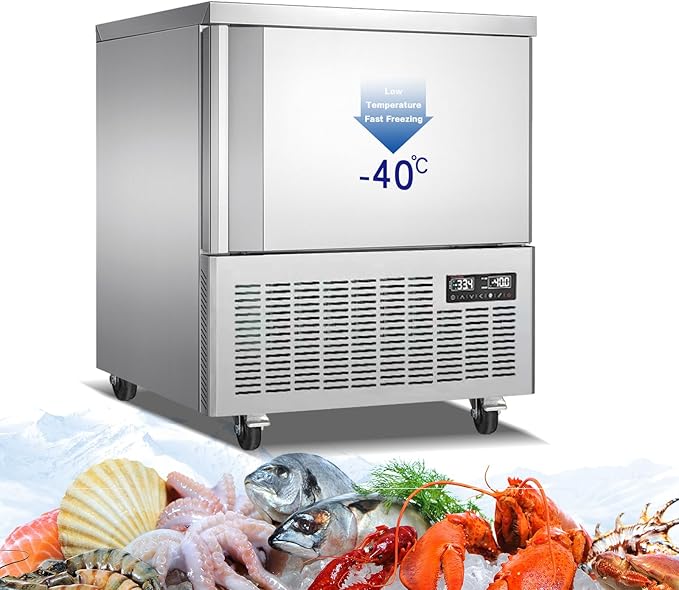 Kolice Commercial 5 Trays Blast Chiller, Chest Freezer, Shock Freezer with Food Probe,Used in Restaurant,Bakery,School,Hotel to Preserve Ice Cream,Fish,Chicken,Dumpling,Beef,Dessert,etc