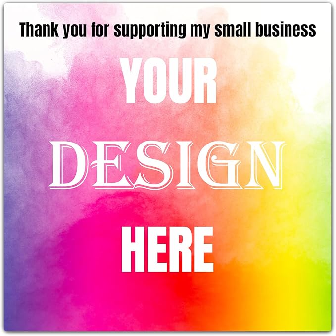 Custom Personalized Labels - 100-500 Stickers With Any Image, Logo, and Text for Business, Thank You Labels (Square, 2.5 Inch)