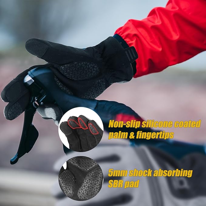 HANDLANDY Winter Gloves for Men & Women, Insulated Waterproof for Cold Weather, Thermal Glove for Cycling, Ski, Riding, Driving, Biking, Running