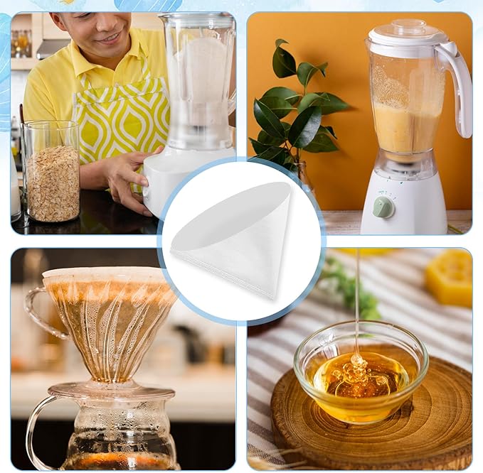 50Pcs 10" Fryer Oil Filter, Cone Non-Woven Cooking Oil Filter Cones Beeswax Strainer Grease Filters Funnel Maple Syrup Filters for Hotels Restaurants Cafes Food Trucks Kitchens