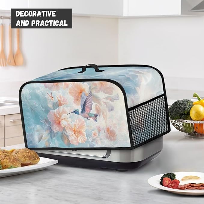 Hummingbird Floral Slow Cooker Dust Cover Oval 6-8 Qt Slow Cooker Cover Holder Small Appliance Covers Accessory Set Keep Clean Kitchen Decor